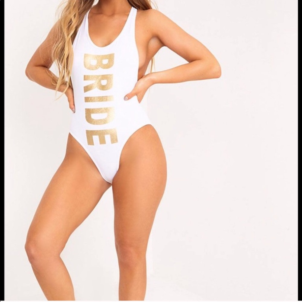 White bride one piece swimsuit! 💍💕